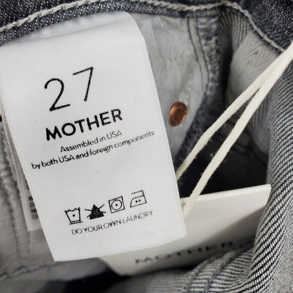 New Mother The Swooner Ankle Chew Scene Of The Crime Raw Hem Grey Wash Jeans 27 - Picture 9 of 15